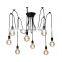 Industrial LED Ceiling Lamp Vintage Long Hanging Lights Spider Pendant Lamps Foyer Luxury Fixture Chandelier