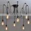 Industrial LED Ceiling Lamp Vintage Long Hanging Lights Spider Pendant Lamps Foyer Luxury Fixture Chandelier