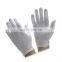 7G Natural White poly cotton Brown PVC Polka Dotted Cheap Gloves