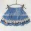 2016 new arrival kids mini skirt denim cupcake dress baby girl party wear skirt wholesale from china manufacturer