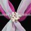 Latest Korean Three Flowers Cat Eyes Silk Scarf Ring Custom Three Butterfly Shawel Pins