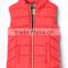 KIDS GILRS PADDING JACKET W/O SLEEVES, QUILTING RED COLOR