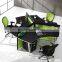 foshan simple 3 person workstation round office table and chair price(SZ-WST620)