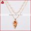Beautiful arrowhead shape golden crystal layered multicolor multistrand crystal necklace