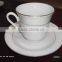 White Two-tone Color Glazed Ceramic Stoneware Coffee Tea Cups & Saucers Sets