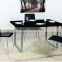 black MDF high glossy modern dining table