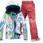 snow mens ski suit male veneer double plate skiing jacket and pants skiing suit for men waterproof 10K thick free ship