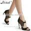OEM ODM genuine leather black eleglant design sexy custom made ladies sandals 2016