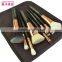 Hot selling rose gold ferrule 8pcs makeup brush set with black zipper pouch