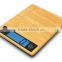 Strong bamboo digital kitchen scale hot sell 5kg x 1g tare function