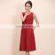 Women's U-Neck Sleeveless A Line Loose Design Linen Dress Solid Color Dress With Stripe Belt