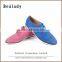 Latest fashion laser holes heel 1cm cricket lace up flat casual shoes for women