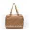 Ultra Light Cotton/Canvas Lining Kraft Paper Travel Shoulder Bag With Zipper Closure