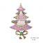 Eco-friendly zinc alloy material gold plated rhinestone christmas tree brooch pin