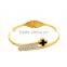 18K Gold Plated Stainless Steel Clear Crystal Bangles for Lovers