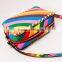 Chic rainbow messenger bag small rectangular shoulder bag with gold cutnail adjustable shoulder strap