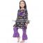 bulk Wholesale boutique girl clothing floral ruffle Long Sleeve owl Top Matching purple Pants lovely Cotton baby clothing sets