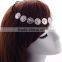Vintage Girls Coin Shaped Silver Plated Metal Hair Chains Elastic Band Hair Accessories 2016