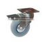 W09 2 inch soft rubber fork caster with brake
