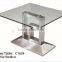 TB Stainless Steel Table With Glass Top Design Glass Sofa Table
