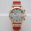 Rubber strap rose gold case geneva brand quartz mens watch fashion wrist watch 2016