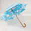 Sky Blue and White Cloud Umbrella Wooden Umbrella Blue Sky