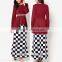 OEM supply black white strip high quality women muslim dress