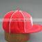 Red Flat Brim Fitted Caps With Custom Logos