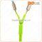 New 2016 colorful 2 in 1 zipper usb cable sync data cable for smart phones