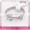 Fancy couple letter rings, low price plain metal finger rings