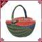 Unique Watermelon Style Plastic Wicker Woven Picnic Basket for Sale