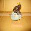 cute animal with crown style cast iron statue
