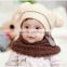 New Korean New Fashion Baby Girls Boys Kids Children Dual Ball Knit Sweater Cap