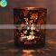 black laser cut rose glass candle containers candlestick