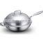 High Quality Highend Chinese Wok Round Bottom Composite steel Wok