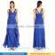 Elegant Sleeveless Design Tulle Vestidos De Fiesta plyester sexy dress ladies long evening party wear gown dress 2016
