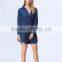 Fashionable Hot Sale Factory Price Long Sleeve With Waist Belt Women Denim Dress