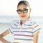 Short-Sleeve Turn-down Polo Collar Casual Stripe Tops Summer Sportwear Cotton T-Shirts