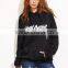 Black Abstract Custom Made Print Hoodie With Pocket Private Label Long Sleeve Hoodies Cotton French Terry