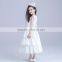 summer kids dresses for girls european style long round neck white kids frilly dresses
