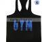 GYM text printing long tank tops for men cheap mens long tank tops