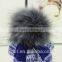 High Quality Winter Warm Hot Fashion Lady Thicken Beanies Knit Winter Hat Cap With Faux Fur Ball