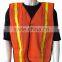 high visibility traffic mesh safety vest with hook and loop fastener