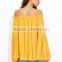 Women lady blouse Off Shoulder Pleated Ruffle Sleeve Blouse Top