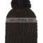 fashional winter warm soft cozy customized jacquard pompom beanie