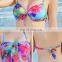 Women Sexy Bikini Three-pieces Suit Set Bandeau Triangle Push-Up Bra Swimsuit Beachwear Swimwear