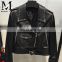 Genuine Cheap Ladies Leather Jacket For Girls Black Color Cool Style Fancy Leather Jacket