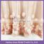 TC146B blush fabric wedding table skirting designs rosette table skirt