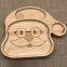 Wooden Plate for Children,Made of Rubber Wood