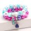 Princess Baby Kids Girl bracelet Sweet Cute pearl bracelet with Charm alloy pendants Boutique gift birthday